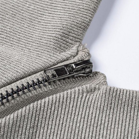 Khaki long sleeve zip shoulder top - Picture 8 of 11